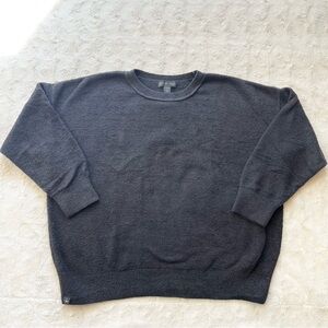 Barefoot Dreams Sweater Womens Petite Large Gray CozyChic Lite Knit Crewneck